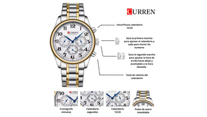 Reloj Curren 8466 Plateado/Dorado - Metálico de Hombre
