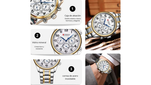 Reloj Curren 8466 Plateado/Dorado - Metálico de Hombre