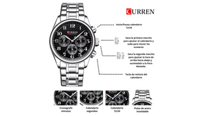 Reloj Curren 8466 Plateado - Metálico hombre