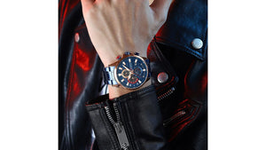 Reloj Curren 8415 Azul/Oro Rosa - Metálico de Hombre