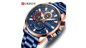 Reloj Curren 8415 Azul/Oro Rosa - Metálico de Hombre