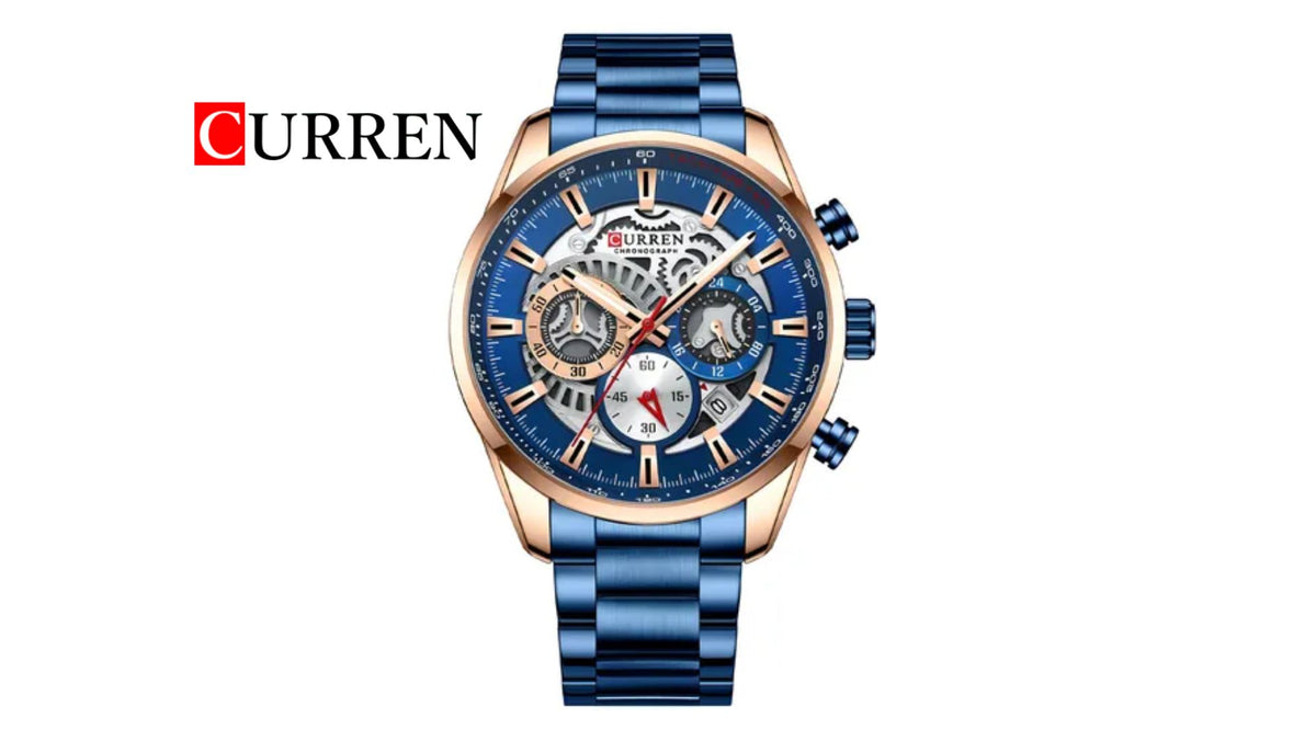 Reloj Curren 8391 Azul/Oro Rosa - Metálico de Hombre