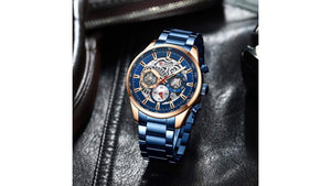 Reloj Curren 8391 Azul/Oro Rosa - Metálico de Hombre