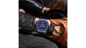 Reloj Curren 8399 Azul/Oro Rosa - Metálico de Hombre