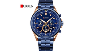 Reloj Curren 8399 Azul/Oro Rosa - Metálico de Hombre