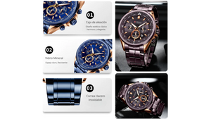 Reloj Curren 8399 Marrón/Oro Rosa - Metálico de Hombre