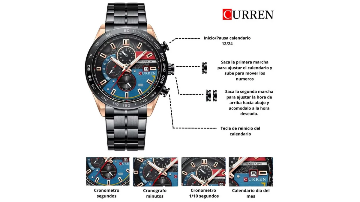 Reloj Curren 8410 Pavonado/Oro Rosa - Metálico de Hombre