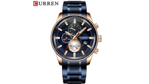 Reloj Curren 8362 Azul/Oro Rosa - Metálico de Hombre