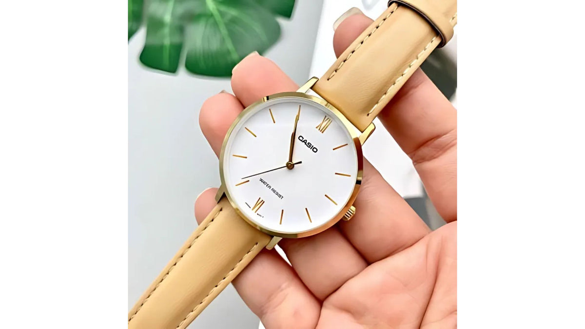 Reloj Casio LTP - VT01GL - 7B - Cuero de Mujer