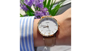 Reloj Casio LTP - VT01GL - 7B - Cuero de Mujer