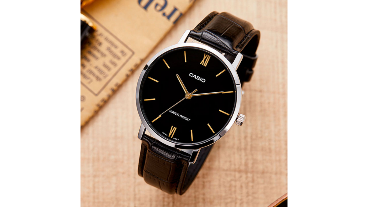 Reloj Casio MTP - VT01L - 1B Cuero de Hombre