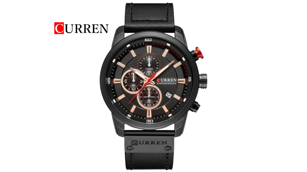 Reloj Curren 8291 Negro Cuero de Hombre