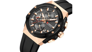 Reloj Curren 8462 Negro/Oro rosa Plástico de Hombre