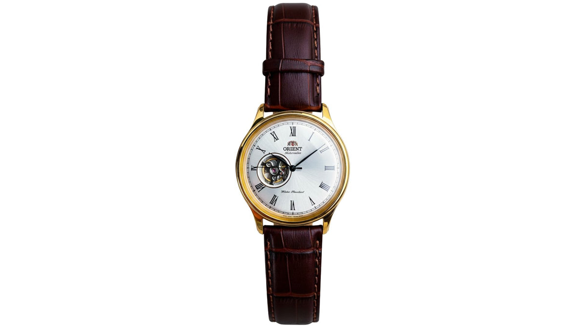 Reloj Orient Open Hearth/Café Claro Cuero de Hombre