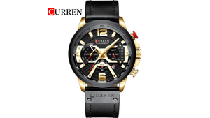 Reloj Curren 8329 Dorado/Negro Cuero de Hombre