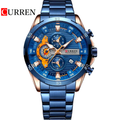 Reloj Curren 8402 Oro Rosa/Azul Metálico de Hombre