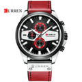 Reloj Curren 8394 Rojo/Negro - Cuero de Hombre