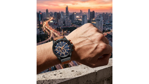 Reloj Curren 8291 Negro/Café - Cuero de Hombre