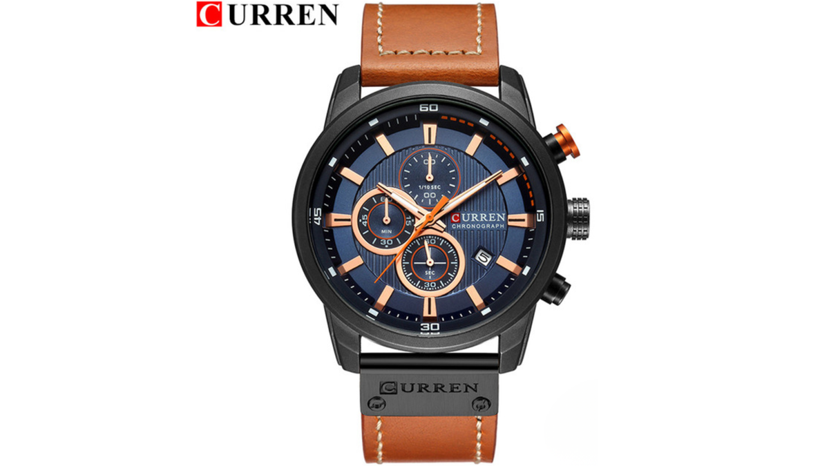 Reloj Curren 8291 Negro/Café - Cuero de Hombre