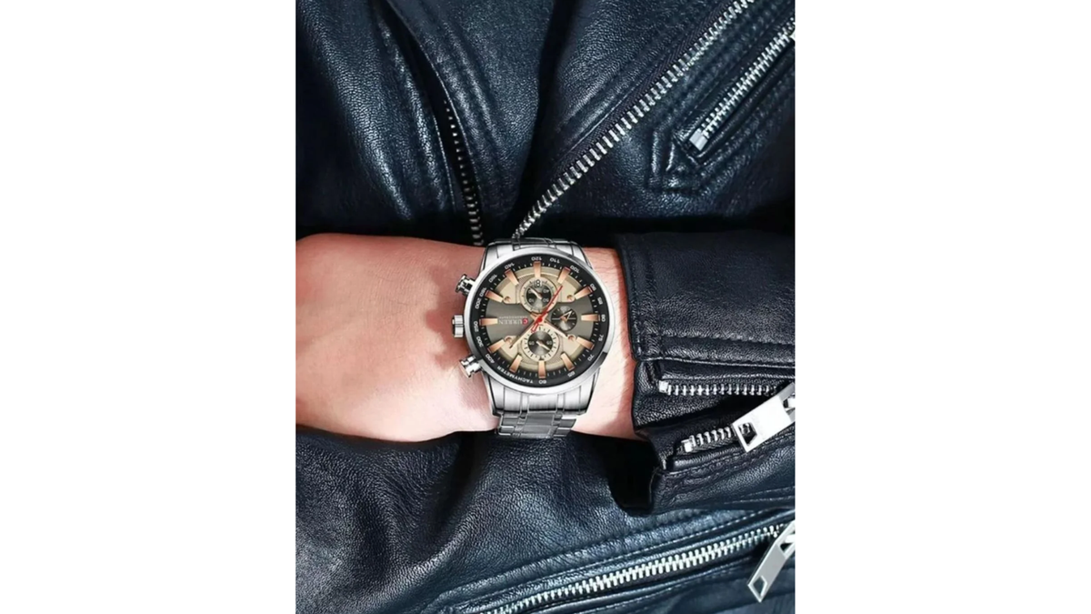 Reloj Curren 8351 Plateado/Negro/Oro Rosa - Metálico de Hombre