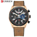 Reloj Curren 8392 Café/Oro Rosa - Cuero de Hombre