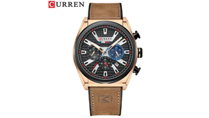 Reloj Curren 8392 Café/Oro Rosa - Cuero de Hombre