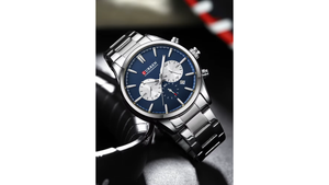 Reloj Curren 8446 Plateado/Azul - Metálico de Hombre