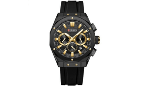 Reloj Curren 8464 Negro/Dorado - Goma de Hombre