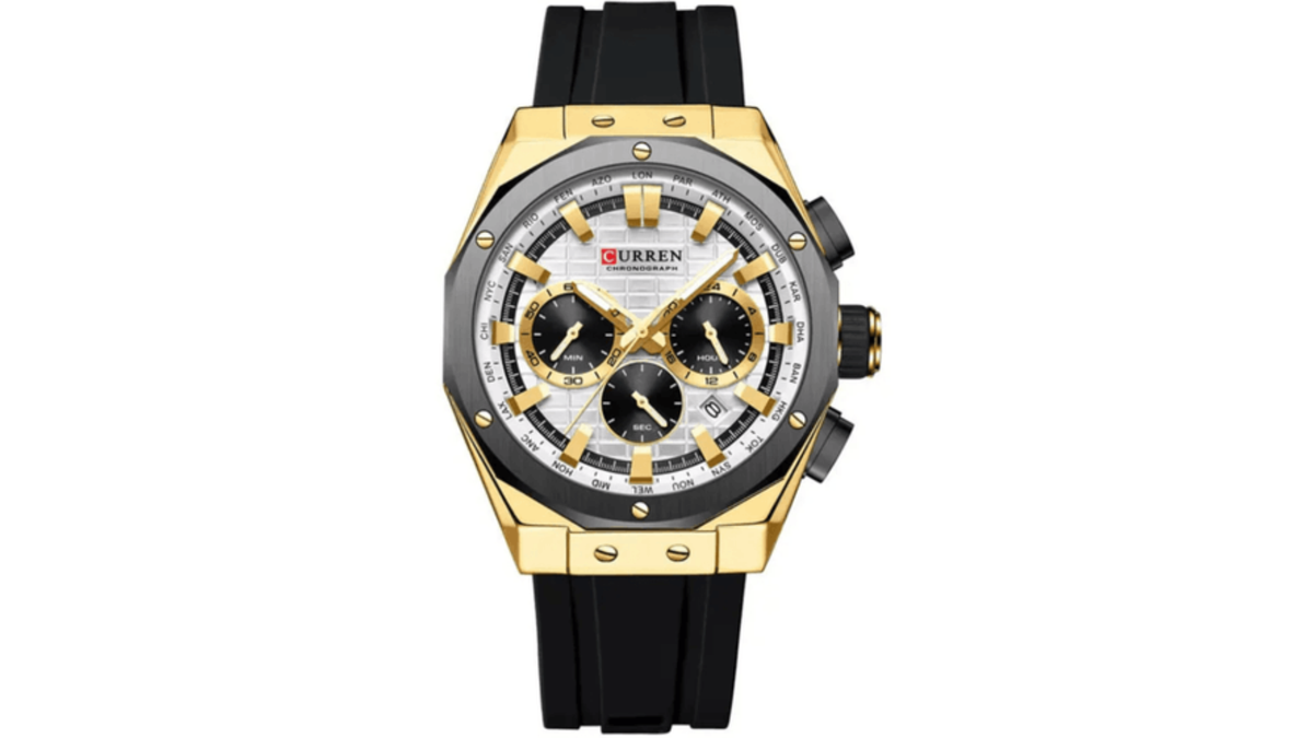 Reloj Curren 8464  Negro/Blanco - Goma de Hombre