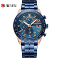 Reloj Curren 8410 Oro Rosa/Azul - Metálico de Hombre