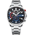 Reloj Curren 8415 Plateado/Azul fondo Negro Metalico de Hombre