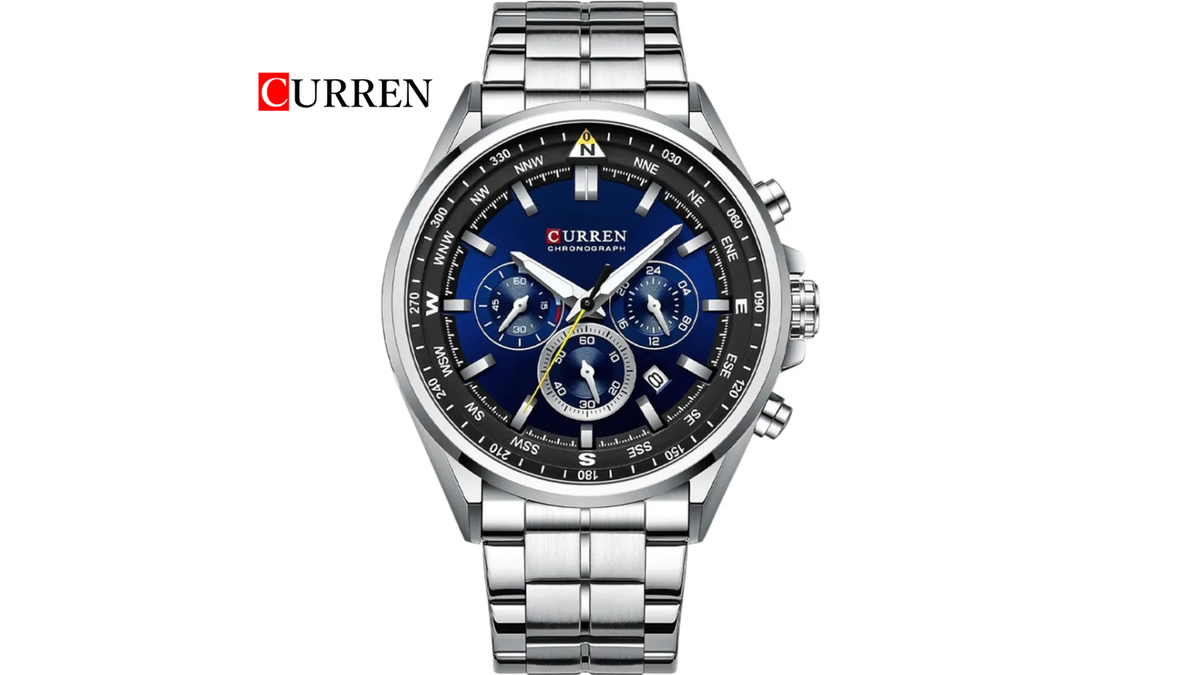 Reloj Curren 8399 Plateado/Azul/Negro - Metálico de Hombre