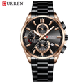 Reloj Curren 8475 Negro Cobrizado/Oro rosa fondo Negro metalico de Hombre