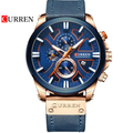 Reloj Curren 8346 Azul/Oro Rosa - Cuero de Hombre