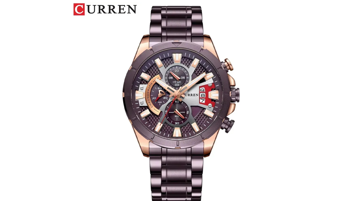 Reloj Curren 8401 Morado/Oro Rosa - Metálico de Hombre