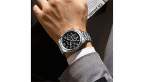 Reloj Curren 8466 Plateado/Fondo Negro Metalico de Hombre