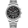 Reloj Curren 8466 Plateado/Fondo Negro Metalico de Hombre