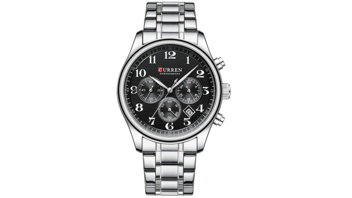 Reloj Curren 8466 Plateado/Fondo Negro Metalico de Hombre
