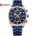 Reloj Curren 8445 Azul/Oro Rosa - Metálico de Hombre