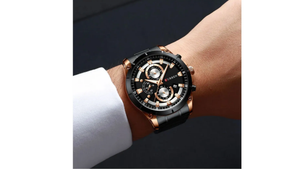 Reloj Curren 8360 Negro/Oro Rosa Fondo Negro Metalico de Hombre