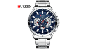 Reloj Curren 8363 Azul/Plateado - Metálico de Hombre