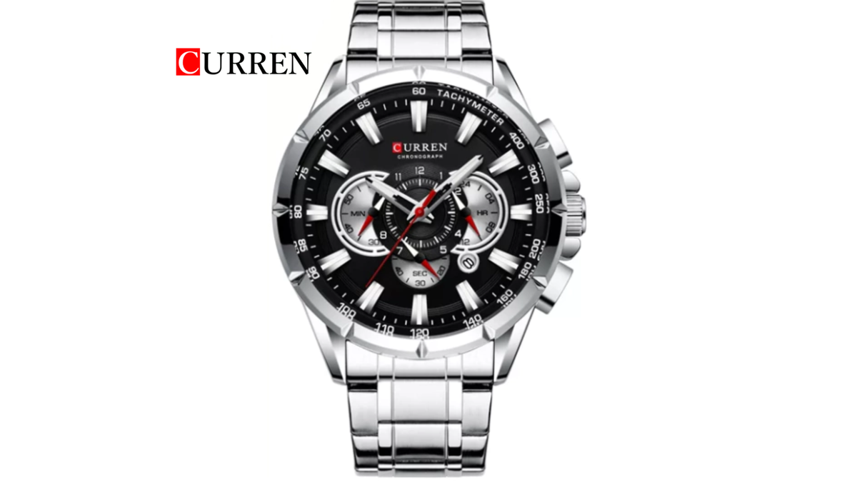 Reloj Curren 8363 Negro/Plateado - Metálico de Hombre