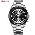 Reloj Curren 8360 Plateado - Bisel Negro Metalico de Hombre