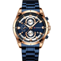 Reloj Curren 8360 Azul - Bisel Oro Rosa/Azul  Metalico de Hombre