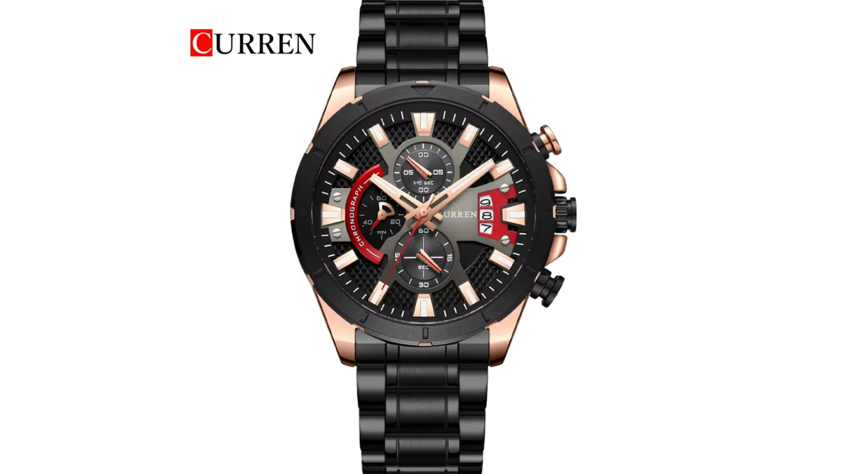 Reloj Curren 8401 Negro/Oro Rosa - Metálico de Hombre