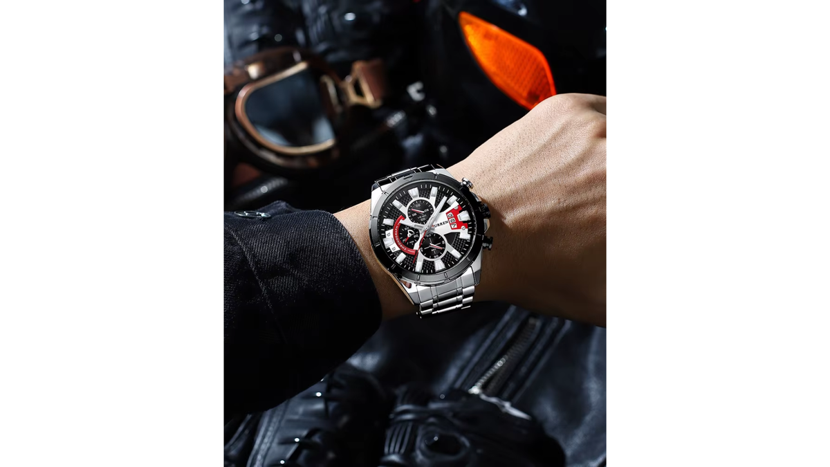 Reloj Curren 8401 Plateado/Negro - Metálico de Hombre