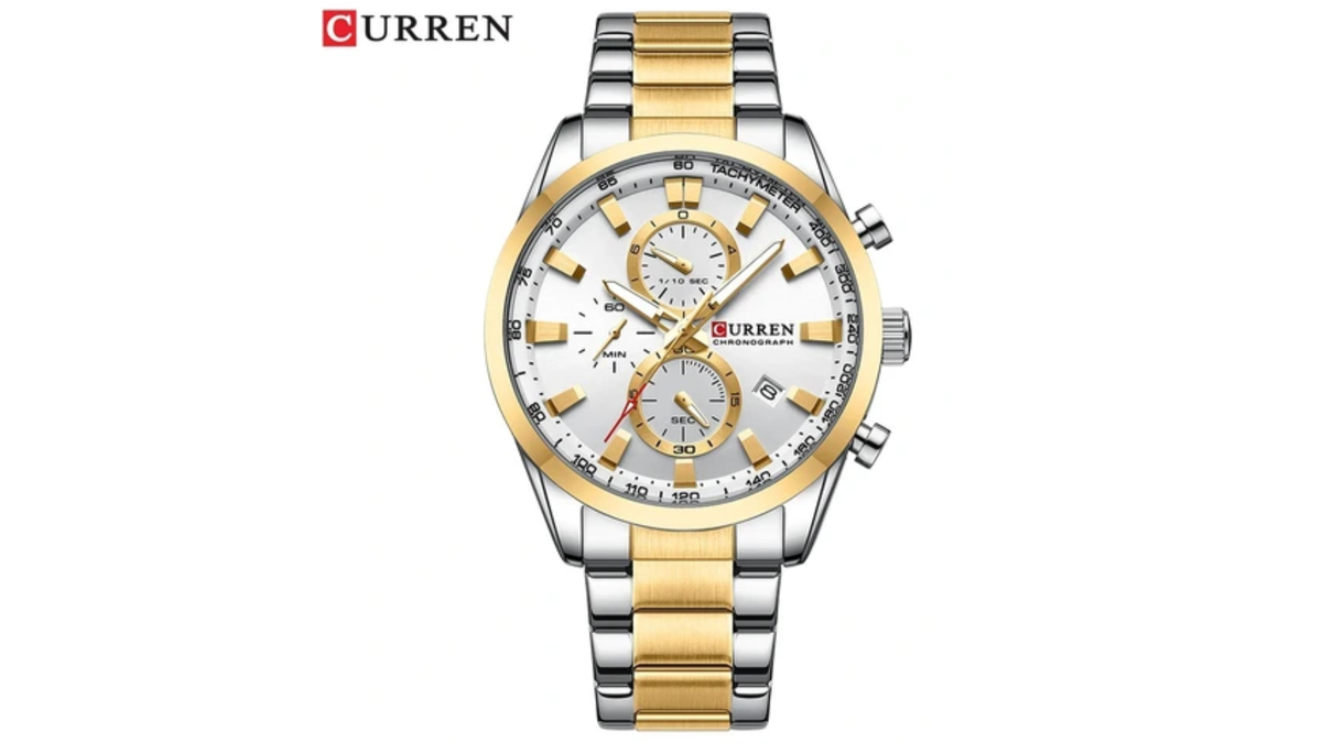 Reloj Curren 8445 Dorado/Plateado/Blanco - Metálico de Hombre