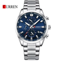Reloj Curren 8445 Plateado/Azul - Metálico de Hombre