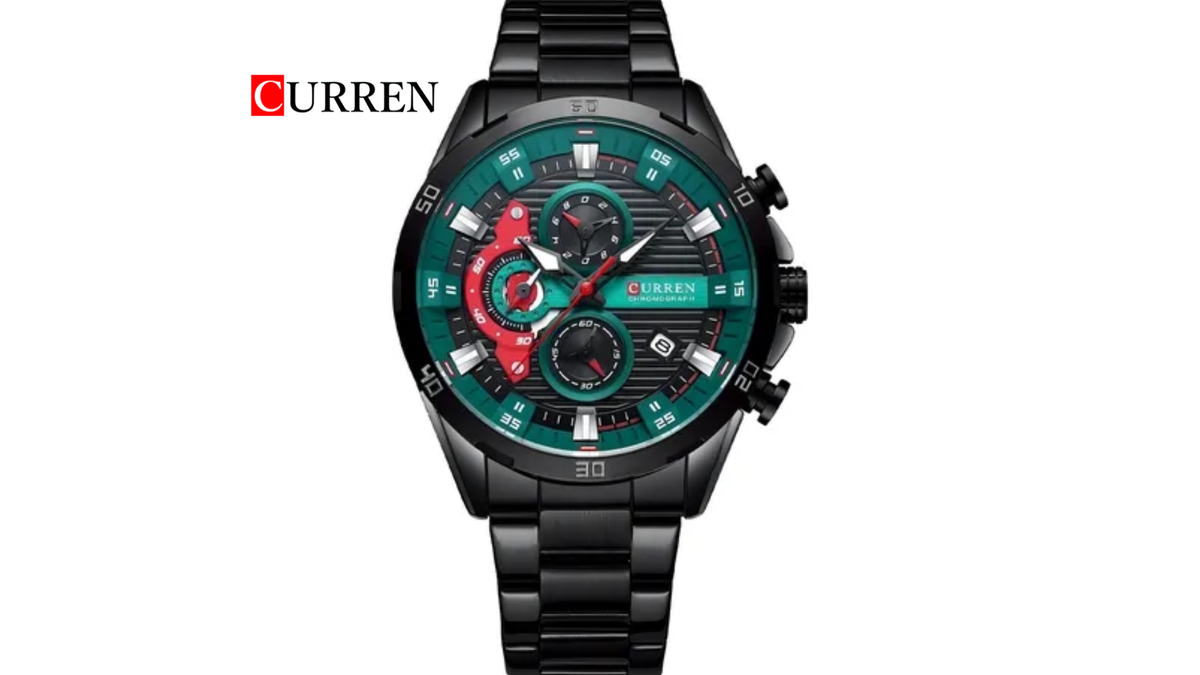 Reloj Curren 8402 Pavonado/Verde/Rojo - Metálico de Hombre