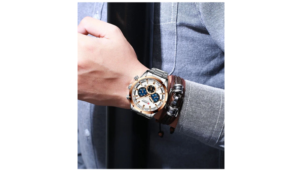 Reloj Curren 8355 Plateado/Oro Rosa - Metálico de Hombre